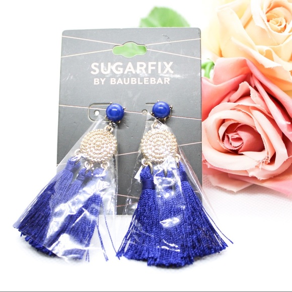 Sugarfix Baublebar Blue Tassel Post Earrings - Picture 1 of 2